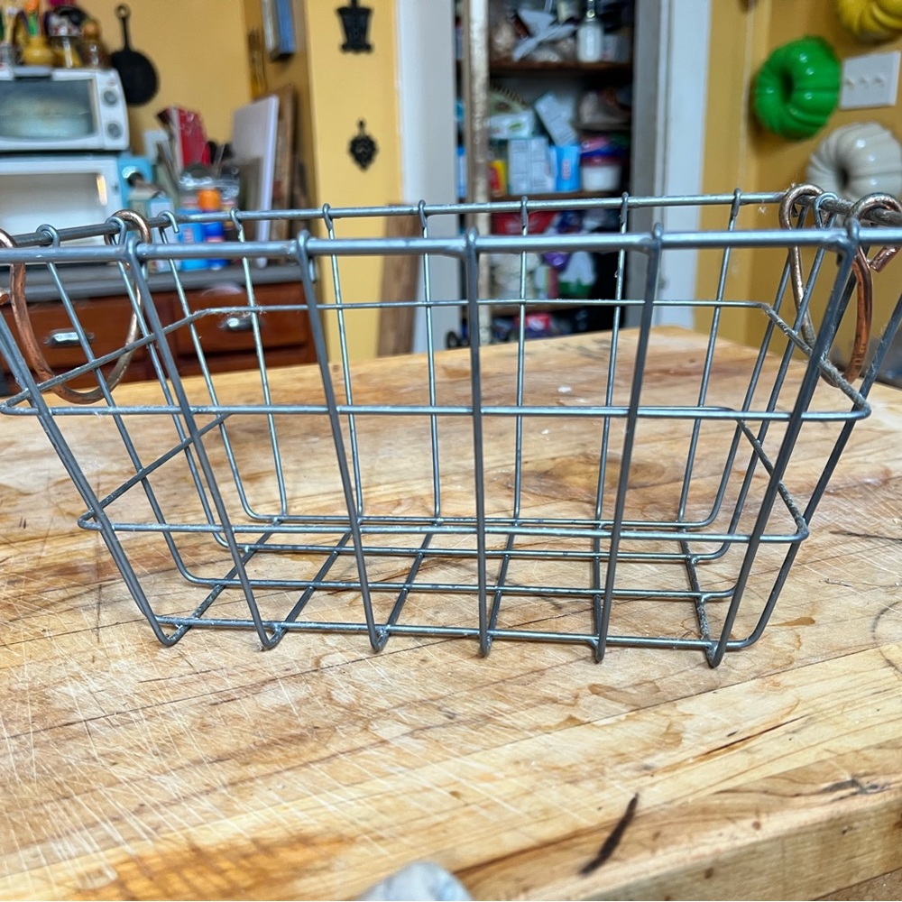 Gray Wire Storage Basket